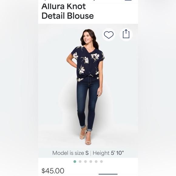 West Kei Tops - West Kei Allure Knot Detail Short Sleeve Blouse - XL